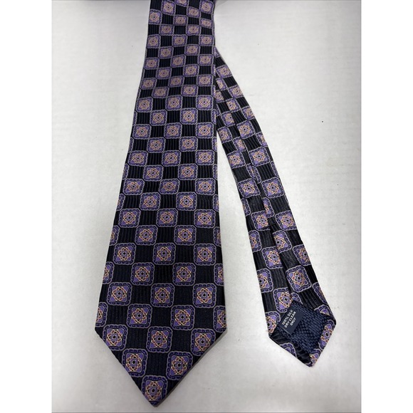 CREMIEUX Tie 100% Silk Black Purple Handmade In USA Necktie 3.50"X59" - Picture 5 of 5